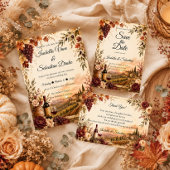 Save The Date Mariage Élégance de Vendange Rustique d'Automne