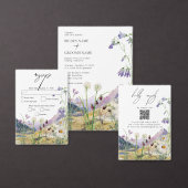 Carte De Placement Mariage de montagne Rustique Fleur sauvage aquarel (Personnalisez la collection de ce créateur indépendant.)