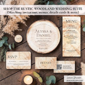Rustic Wedding Woodland Details QR code Template Informatiekaartje