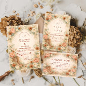 Invitation Rustic Western Floral Arch Wedding