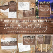 String Lights Bloemen Rustieke Houten Bruiloft Bedankjes Labels
