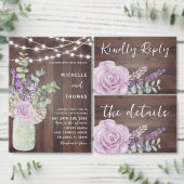 Papier Faire-part de mariage champêtre en pot Mason en bo (Personnalisez la collection de ce créateur indépendant.)