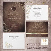 Boho Bloemen Rustiek Hout Bruiloft Plaats Kaart
