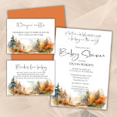Invitation Baby shower forestier d'automne rustique