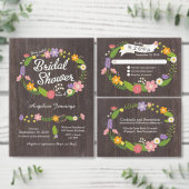 Invitation Bois rustique Bohème Floral Mariage Wreath (Personnalisez la collection de ce créateur indépendant.)