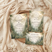 Invitation Mariage rustique en forêt champêtre