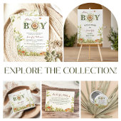 Invitation Bois rustique C'est un Baby shower garçon Forêt