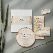 Rustic Wedding Woodland tree bark Grain  Menu