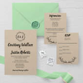 Cartons Réponse Mariage rustique de couronne