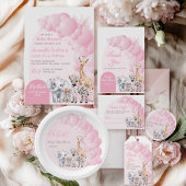 Invitation Safari animal Blush rose Boho bébé fille douche