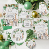 Oh Baby Safari Animal Oerwoud Green Baby shower Cadeaulabel