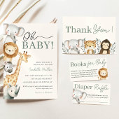 Assiettes En Carton Safari Jungle Animaux Baby shower garçon