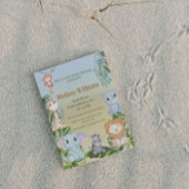 Invitation Jungle Safari Animaux sauvages Palm Monkey Baby sh