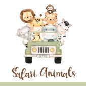 Serviette En Papier Safari Animaux serviettes - Garçon 1er Wild Un Ann