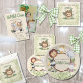 Banderoles Safari Wild One 1 Photo Watercolor 1st Birthday