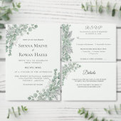 Carte de programme de mariage botanique Sage & Sto (Personnalisez la collection de ce créateur indépendant.)