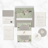 Greige Rose Wedding Invitation Uitnodigingen Wikkel