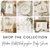 Éventail Baby Shower Lapin Sage Gingham