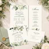 Menu Boho Sage vert et Mariage de fleurs d'ivoire