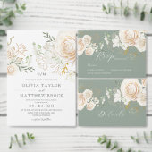 Invitation Trendy Sage & Floral Wedding (Personnalisez la collection de ce créateur indépendant.)