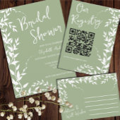 Invitations En Acrylique Fête des mariées Feuille de Sage Green