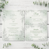 Élégante carte d'invitation florale de verdure de (Personnalisez la collection de ce créateur indépendant.)