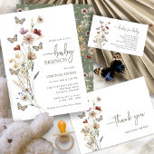 Serviette En Papier Baby shower Fleur sauvage Sage Green