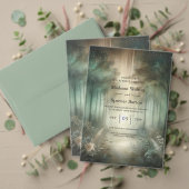 Invitation Mariage Rayonnement de la Forêt Enchantée Vert Sau (Personnalisez la collection de ce créateur indépendant. Test)