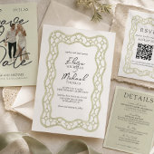 Numéro De Table Vert sauge Treillis français de mariage