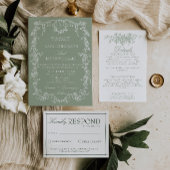 Faire-part de mariage avec monogramme et code QR p
