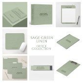 Carte De Visite Sage Green Linen Texture Loyalty Card