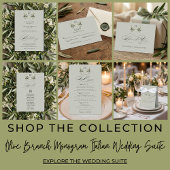 Save The Date Sage Green Olive Branch Monogram Photo Wedding