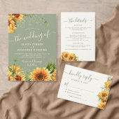 Invitation Sage green boho floral sunflower wedding (Personnalisez la collection de ce créateur indépendant. )