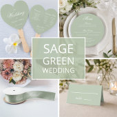Tenture Fond de mariage élégant écriture simple vert sauge