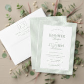 Carte de menu de mariage rayée vert sauge (Personnalisez la collection de ce créateur indépendant. Test)