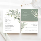 Carte D'accompagnement Sage Green Botanical Wedding Accommodation
