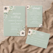 Panneau de numéro de table de mariage floral vert (Personnalisez la collection de ce créateur indépendant. )