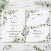 Carte de rappel de mariage à la flore d'anémone bl (Personnalisez la collection de ce créateur indépendant.)