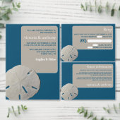 Carte Postale Faire-part Sable dollar Ocean Blue Beach Wedding Enregistrer (Personnalisez la collection de ce créateur indépendant.)