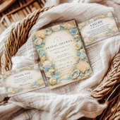 Serviette En Papier Sandy Shores Seashell Bridal Shower