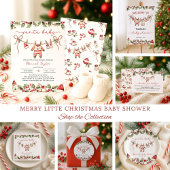 Invitation Baby shower de Noël pour bébé Twins Père Noël