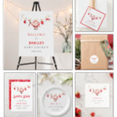 Red Santa Baby Christmas Baby Shower Invitation