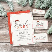 Carte De Correspondance Baby shower de Noël de Santa Hat Merci