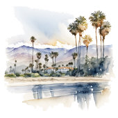 Invitation Père Noël Barbara Beach Watercolor Mariage