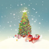 Skateboard Père Noël avec arbre de Noël