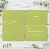 Cartons Réponse Minimalistic Bright Lime Green Wedding (Personnalisez la collection de ce créateur indépendant.)