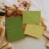 Menu Modern Bright Lime Green Wedding