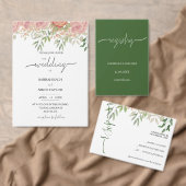 Invitation Tout En Un Aquarelle douce Rose orange (Personnalisez la collection de ce créateur indépendant. )