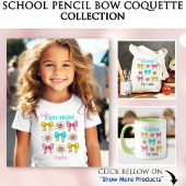 Tote Bag Enseignant École Cute Bow Pencil Nom du sourire