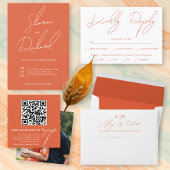 Invitation Verona coucher de soleil orangé script calligraphi